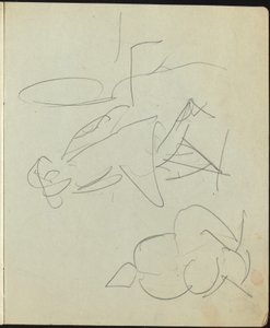 Dansers en Uitvoerders Pagina uit een Schetsboek, ca. 1911 door Ernst Ludwig Kirchner
