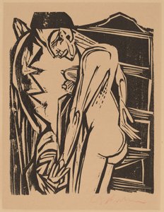 Vrouwelijk naakt voor een kast, 1916
