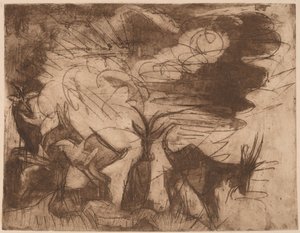 Geiten en wolken, 1919 door Ernst Ludwig Kirchner