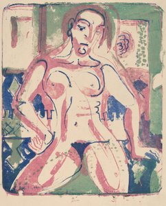Naakte Vrouw, 1927 door Ernst Ludwig Kirchner