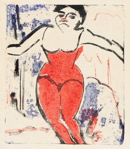 Optreden Buiging, 1909 door Ernst Ludwig Kirchner