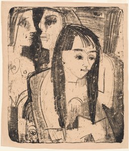 Portret van een Meisje door Ernst Ludwig Kirchner