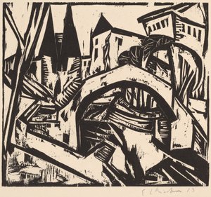 Rivieroever bij Elisabeth Berlijn, 1912-1913 door Ernst Ludwig Kirchner
