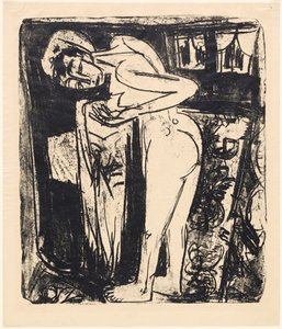 Staande naakt in een kamer, 1921 door Ernst Ludwig Kirchner