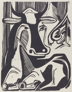 De Grote Koe Liggend door Ernst Ludwig Kirchner