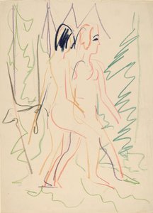 Twee Naakten in een Bos, 1925 door Ernst Ludwig Kirchner