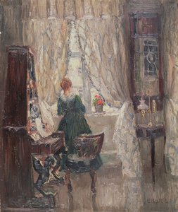 In de salon, ca. 1910 door Ernst Kolbe