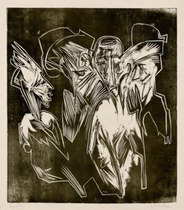Absalom en zijn raadgevers door Ernst Ludwig Kirchner