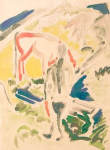 Bij de fontein op de Stafelalp door Ernst Ludwig Kirchner