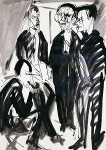 Kunstenaar en Die Brucke groep in Dresden, door Ernst Ludwig Kirchner
