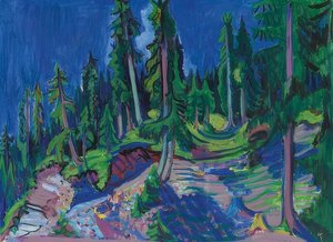 Bergbosstudie. 1936 door Ernst Ludwig Kirchner