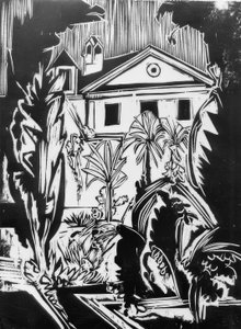 Botanische tuin (Jena) door Ernst Ludwig Kirchner