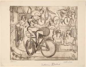 Wielerwedstrijd door Ernst Ludwig Kirchner