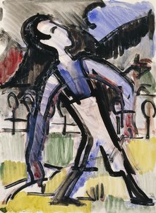 Davos-figuur, 1924 door Ernst Ludwig Kirchner