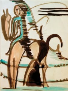 De ruiter (1e grotere versie) door Ernst Ludwig Kirchner