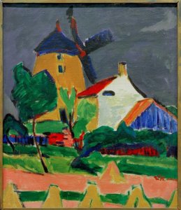 De Windmolen bij Moritzburg door Ernst Ludwig Kirchner