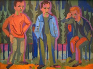 Drie kunstenaars: Hermann Scherer, Kirchner, Paul Camenisch door Ernst Ludwig Kirchner