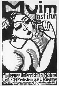 Ernst Ludwig Kirchner: Muim Instituut ... (houtsnede) door Ernst Ludwig Kirchner