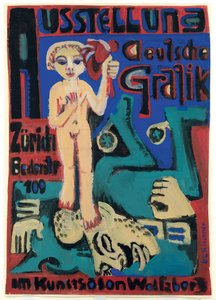Tentoonstelling van Duitse grafiek in de Kunstsalon Wolfsberg, ca. 1921-1923 door Ernst Ludwig Kirchner