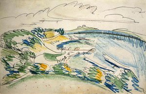 Kust van Fehmarn bij Wulfen door Ernst Ludwig Kirchner
