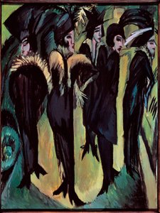Vijf vrouwen op straat door Ernst Ludwig Kirchner