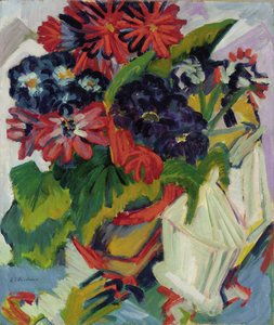 Bloemen, 1918-1919 door Ernst Ludwig Kirchner