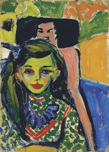 Fränzi voor gesneden stoel door Ernst Ludwig Kirchner
