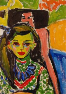 Fränzi voor gesneden stoel door Ernst Ludwig Kirchner