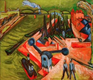 Frankfurter Westhafen door Ernst Ludwig Kirchner