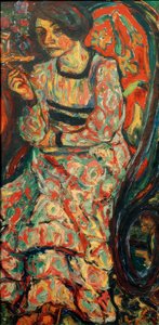 Vrouw in schommelstoel (Emmi Frisch) door Ernst Ludwig Kirchner