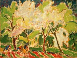 Landschap in de lente door Ernst Ludwig Kirchner