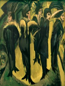 Vijf vrouwen op straat door Ernst Ludwig Kirchner