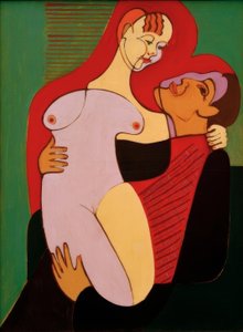 Groot liefdespaar (echtpaar Hembus) door Ernst Ludwig Kirchner