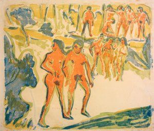 Groep badenden door Ernst Ludwig Kirchner