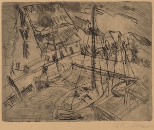 Haven bij Burgstaaken door Ernst Ludwig Kirchner