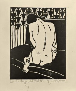 Hurkende naakt, van achteren gezien door Ernst Ludwig Kirchner