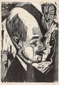 Hoofd Dr. Bauer door Ernst Ludwig Kirchner