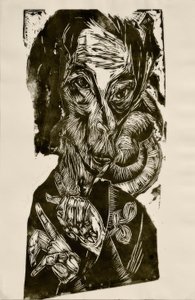 Hoofd van de zieke - Zelfportret door Ernst Ludwig Kirchner