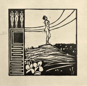 Mannelijke figuur op een berg (Het verlangen) door Ernst Ludwig Kirchner
