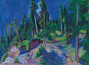 Bergbosstudie door Ernst Ludwig Kirchner