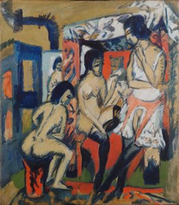 Naakten in Studio, 1912 door Ernst Ludwig Kirchner