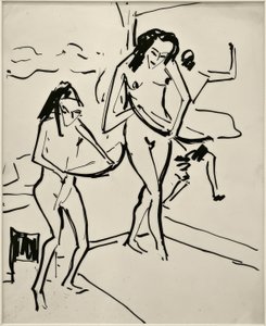 Zonder titel (Marcella en Senta met boog)