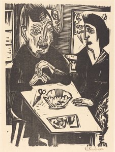 Oude en Jonge Vrouw door Ernst Ludwig Kirchner