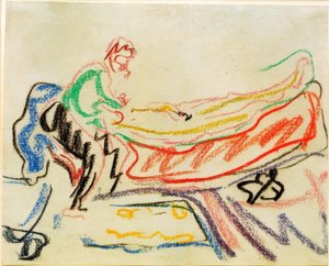 Paar op canapé (Erich Heckel en model)