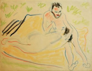 Paar op de deken door Ernst Ludwig Kirchner
