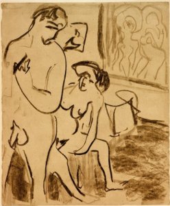 Paar in het atelier door Ernst Ludwig Kirchner
