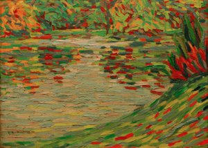 Parkmeer in Dresden door Ernst Ludwig Kirchner