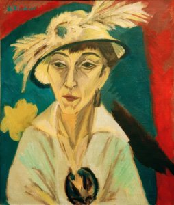 Portret Erna Schilling (Zieke vrouw, dame met hoed)