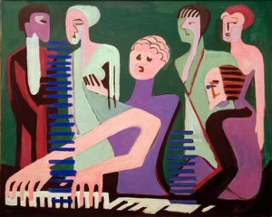 Zangeres aan de piano door Ernst Ludwig Kirchner