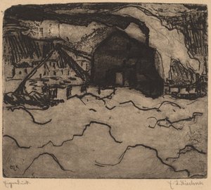Zandbaggeraars op de Elbe door Ernst Ludwig Kirchner